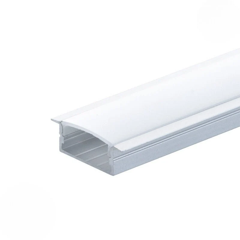 Profilé Aluminium Large Encastrable 2m pour Ruban LED - Cache Opaque Blanc