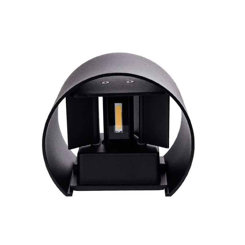 Applique Murale Noire LED 6W IP54 Forme Arrondie
