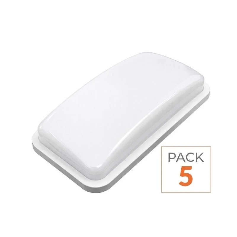 Pack de 5 - Applique LED Murale 20W Rectangulaire IP65