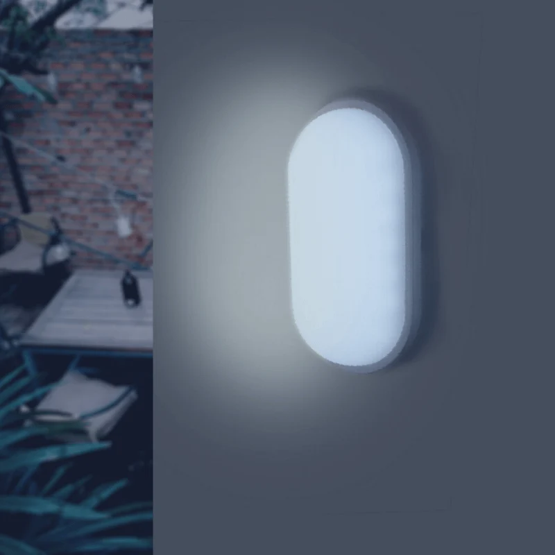 Applique LED Murale 20W Blanche Ovale IP65 - Pack de 5