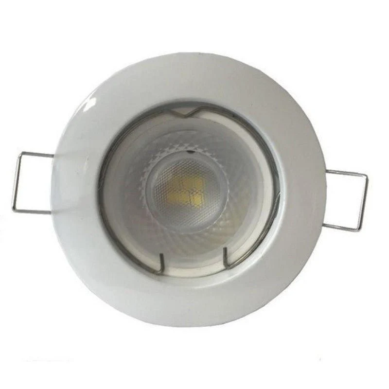 Kit Spot LED GU10 encastrable Rond Blanc avec une ampoule 8W