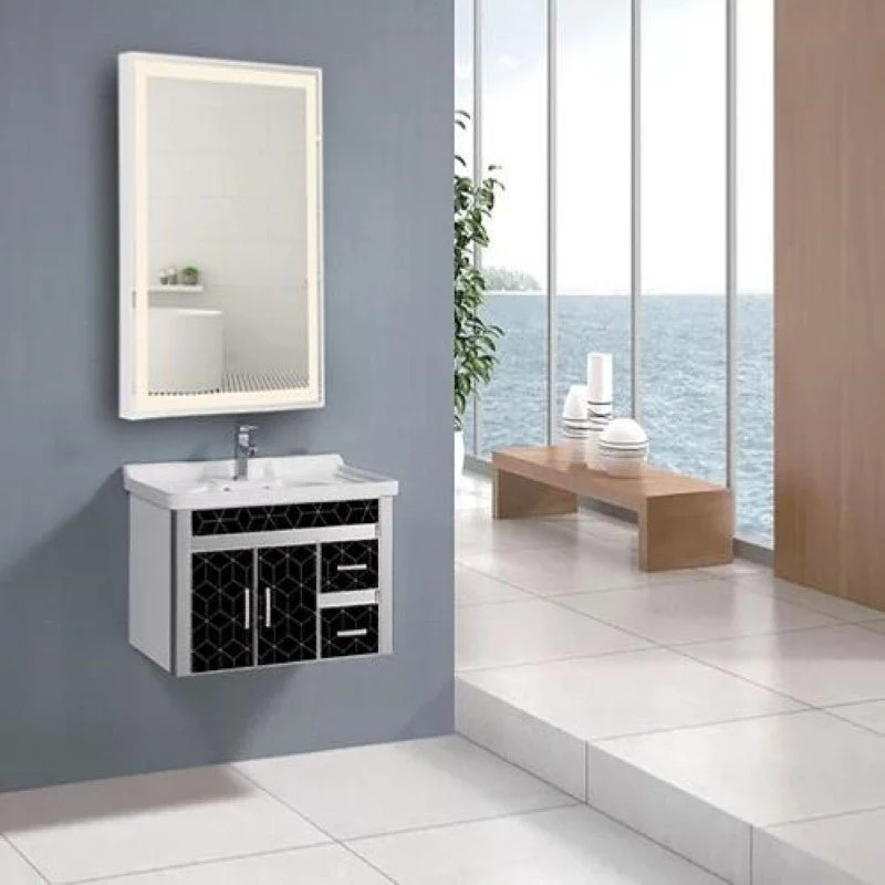 Miroir LED Rectangulaire 35W 60x80cm avec Interrupteur Tactile Cadre Alu pour Salle de Bain