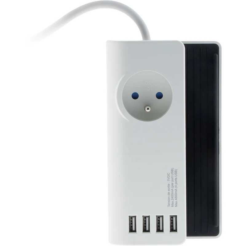 Dock chargeur de bureau USB + prise 2P+T 16A - Voltman