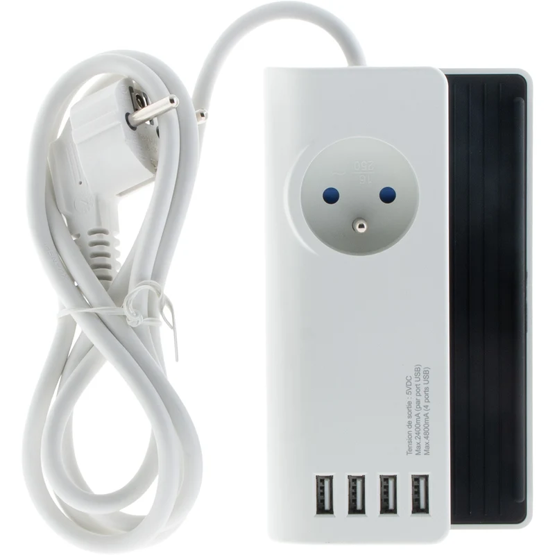 Dock chargeur de bureau USB + prise 2P+T 16A - Voltman