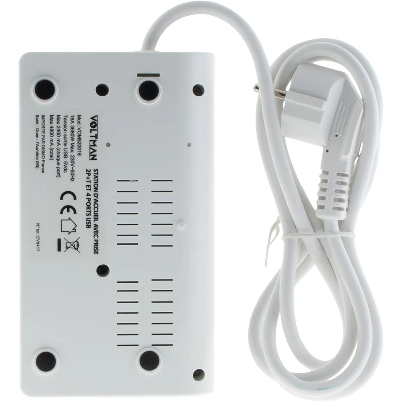 Dock chargeur de bureau USB + prise 2P+T 16A - Voltman