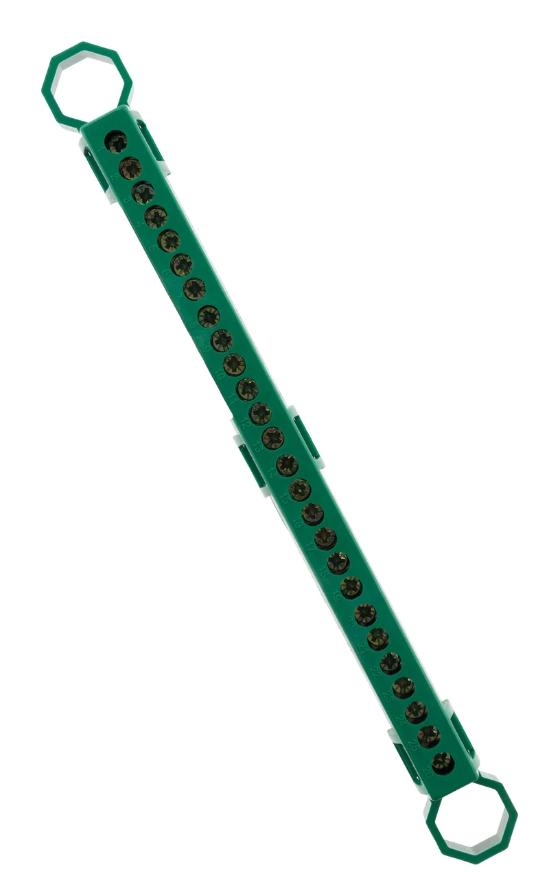 Bornier de terre 28 connexions vert - Thomson