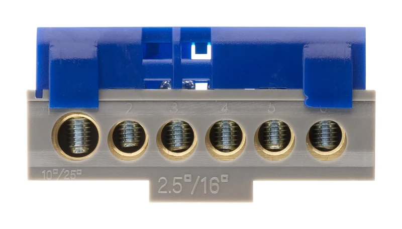 Bornier neutre 6 connexions bleu - Thomson