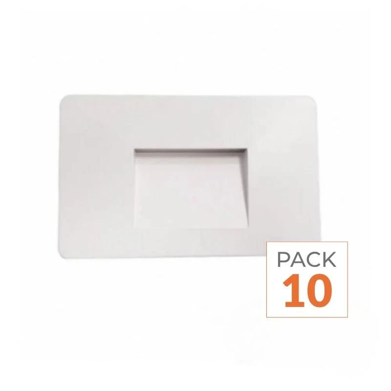 Balise LED saillie 3W 220V 120° Blanche IP44 pour Escalier - Pack de 10