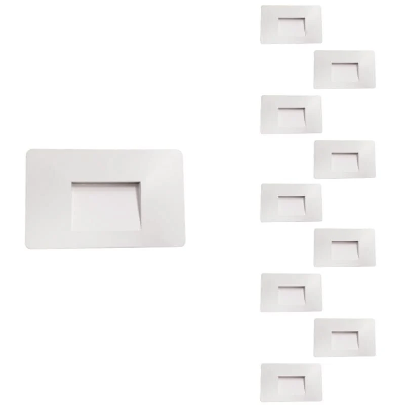 Balise LED saillie 3W 220V 120° Blanche IP44 pour Escalier - Pack de 10