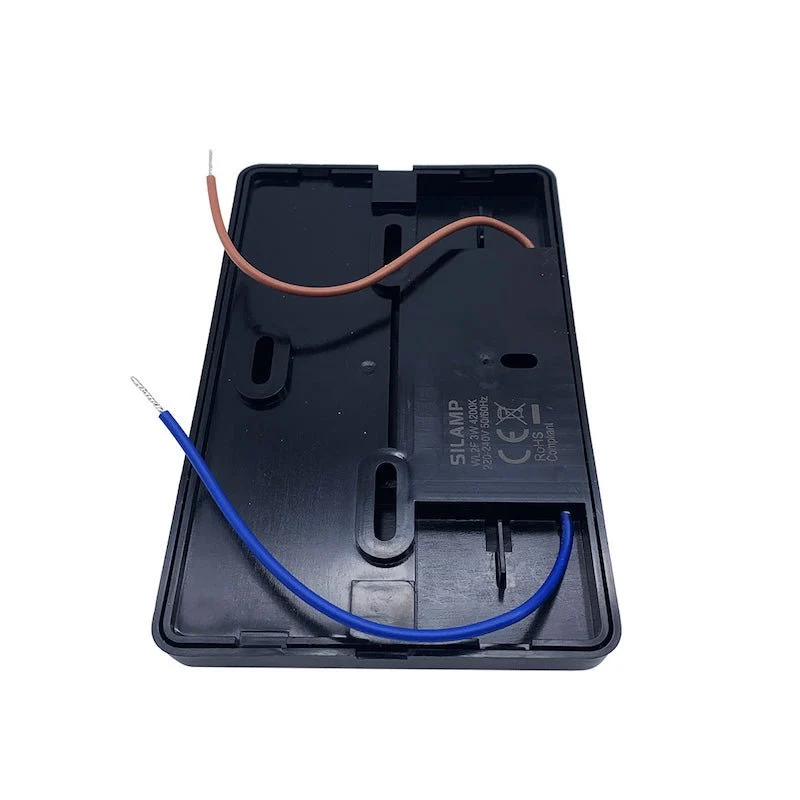 Pack de 10 - Balise LED saillie 3W 220V 120° Noire IP44 pour Escalier