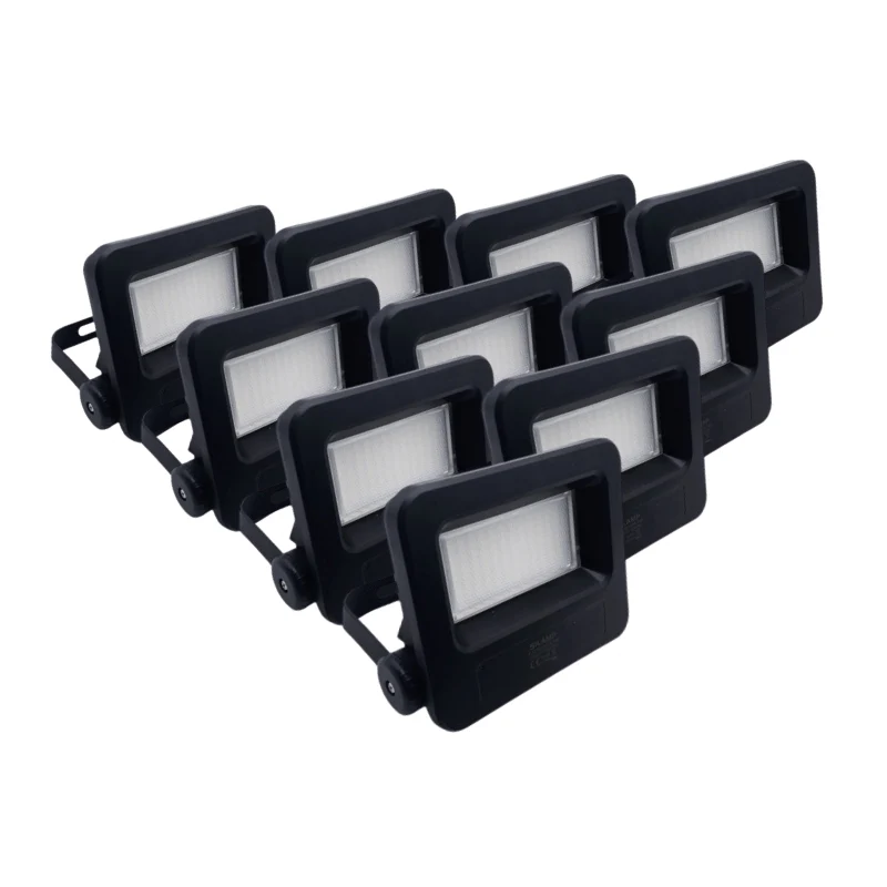 Pack de 10 - Projecteurs LED Extérieur 30W IP65 NOIR