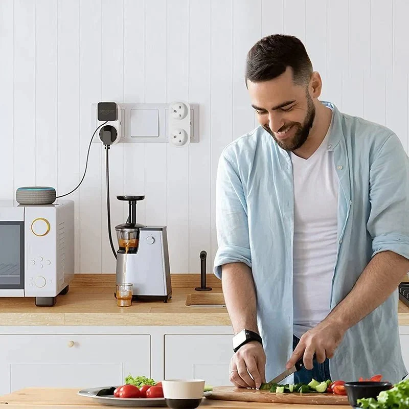 Prise Connectée WiFi Double avec Minuteur et Compteur de consommation