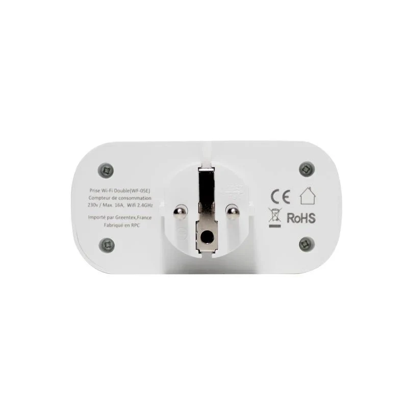 Prise Connectée WiFi Double avec Minuteur et Compteur de consommation