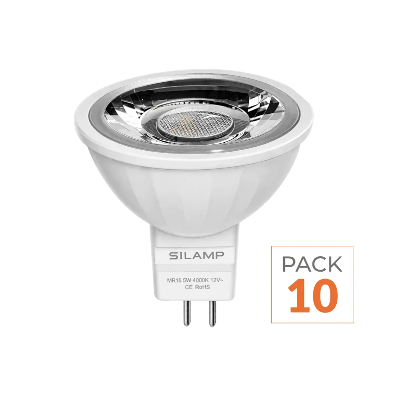 Pack de 10 - Ampoule LED GU5.3 / MR16 12V 8W SMD 80°