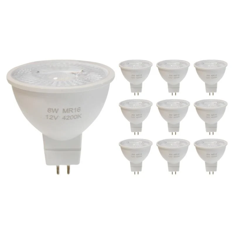 Pack de 10 - Ampoule LED GU5.3 / MR16 12V 8W SMD 80°