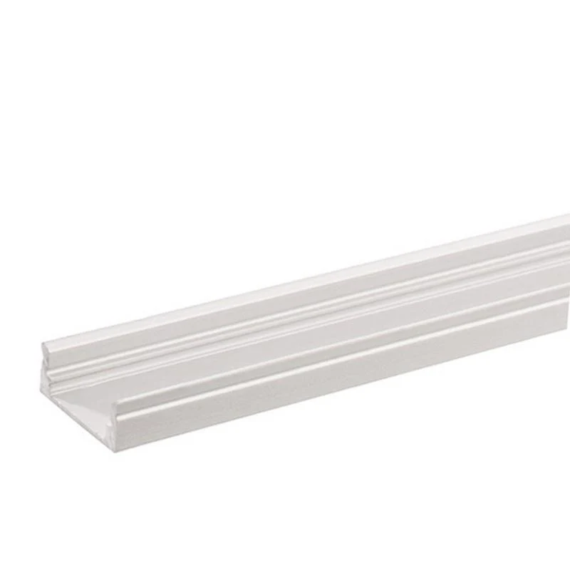 Profilé Aluminium 1m pour Ruban LED Double Rangée - Couvercle Blanc Opaque