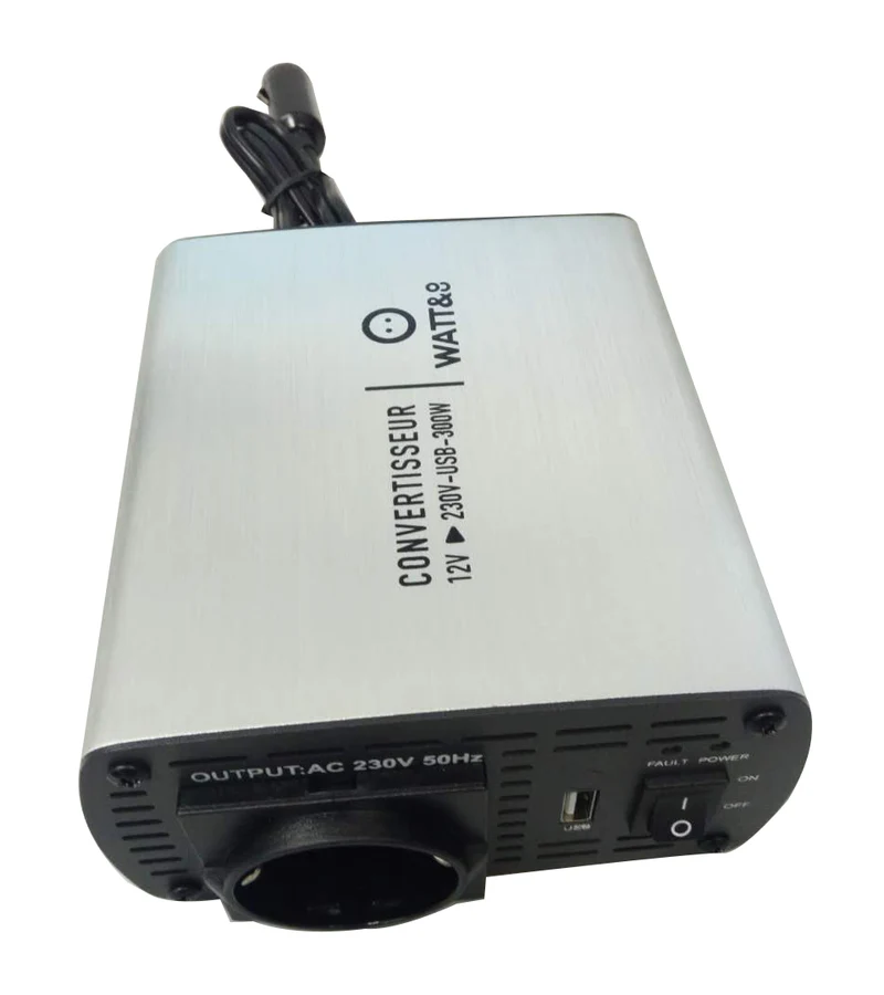 ConVertisseur 12V-230V 300W USB avec fusible de Protection - Watt and Co