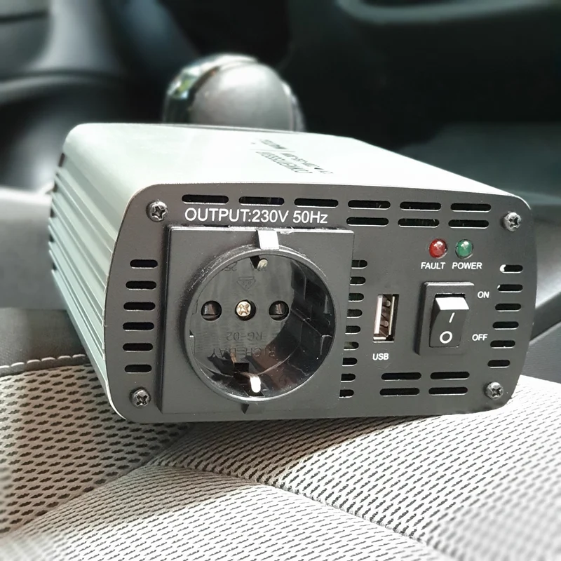ConVertisseur 12V-230V 300W USB avec fusible de Protection - Watt and Co