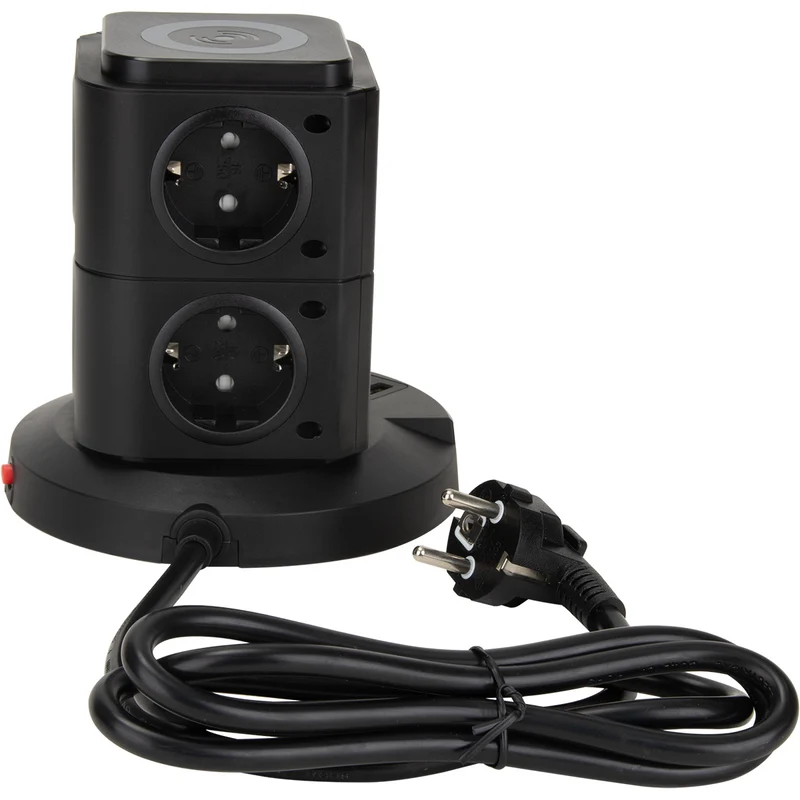 Tour multiprise induction 8 prises Schuko 16A+ USB - Watt and Co