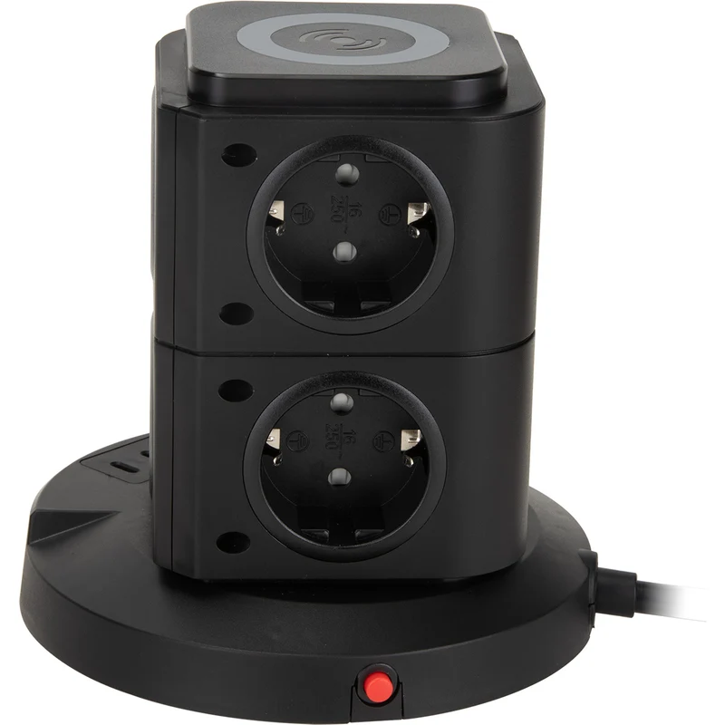 Tour multiprise induction 8 prises Schuko 16A+ USB - Watt and Co