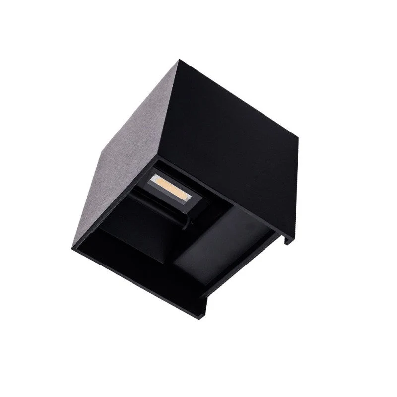 Applique Murale Noire Design LED 6W IP54 Carré