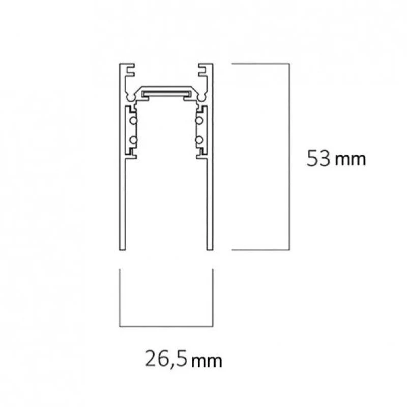 Rail Magnétique en Saillie 48V 2m NOIR