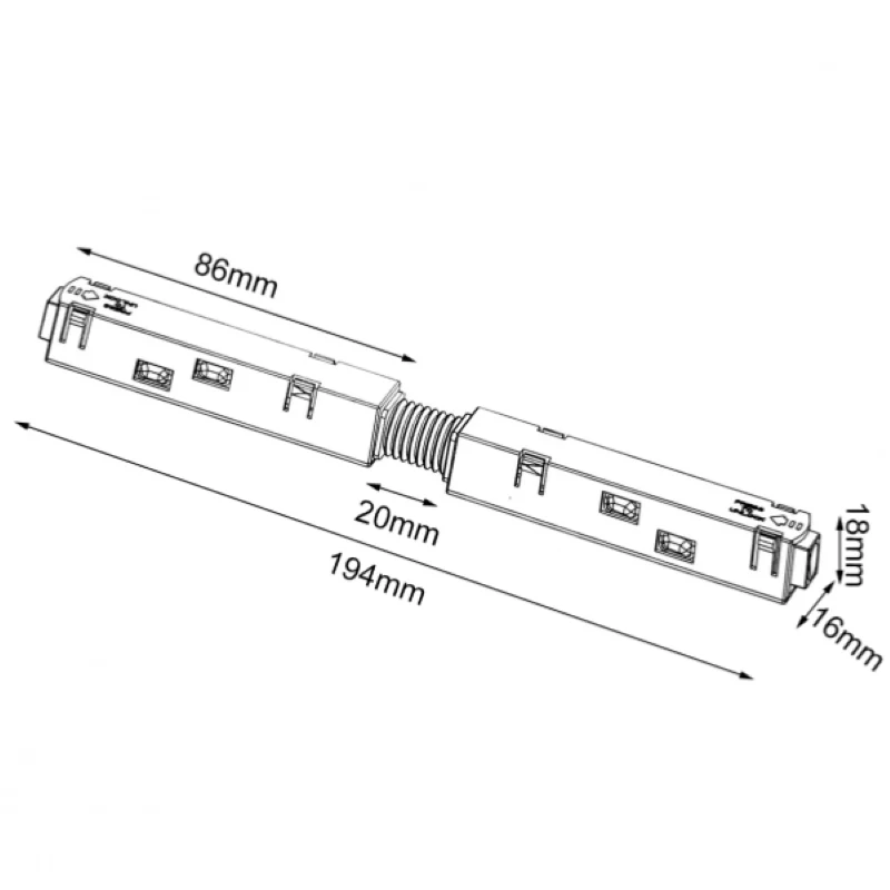 Connecteur Linéaire Souple pour Rail Magnétique 48V