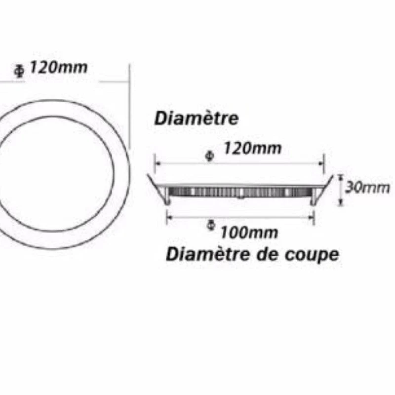 Spot LED Extra Plat Rond ALU 6W - Pack de 5