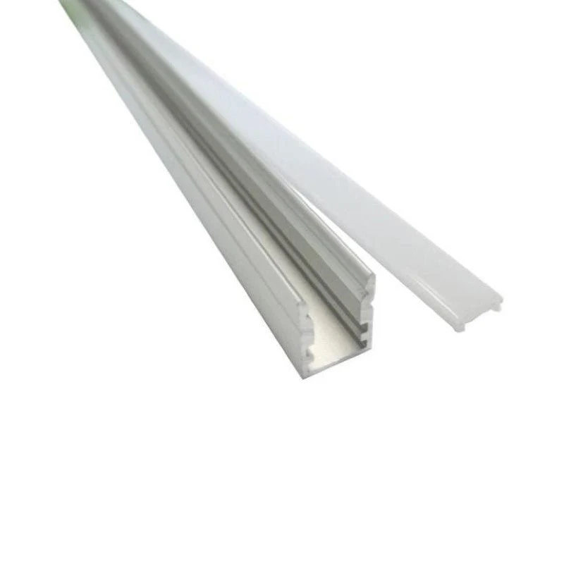 Profilé Aluminium 1m pour Ruban LED avec Cache Blanc Opaque
