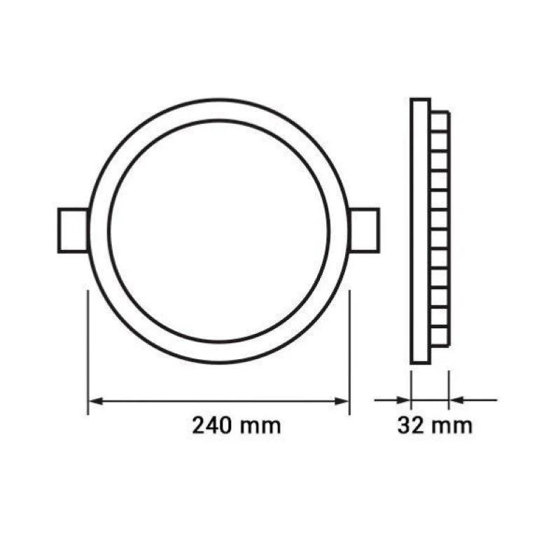 Spot LED Rond Extra Plat 24W Ø240mm Dimmable Température Variable - 3000K/4000K/6500K