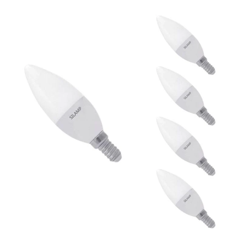 Pack de 5 - Ampoule LED E14 8W 220V C37 180°