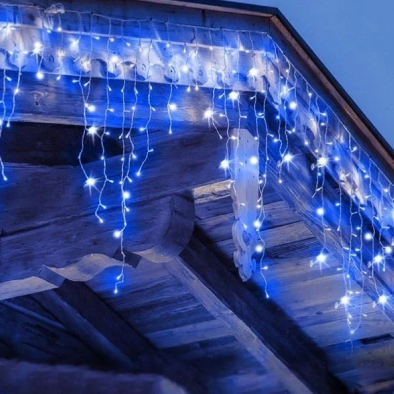 Guirlande LED Rideaux 320LED 220V 3m IP44 8 modes - Bleu