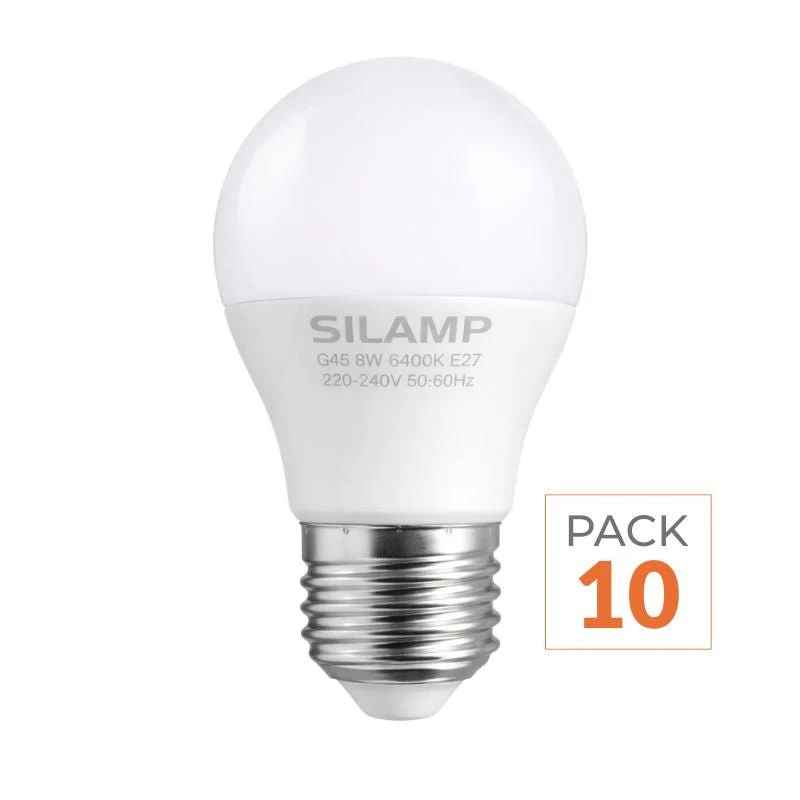Ampoule LED E27 8W 220V G45 300° - Pack de 10