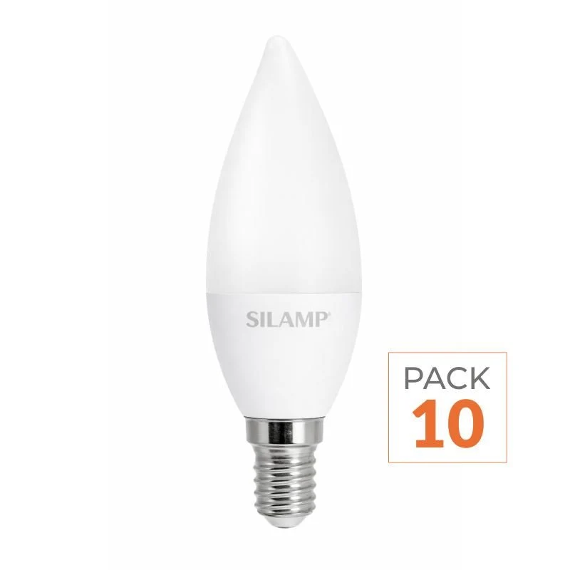 Pack de 10 - Ampoule LED E14 8W 220V C37 180°