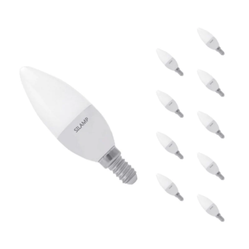 Pack de 10 - Ampoule LED E14 8W 220V C37 180°