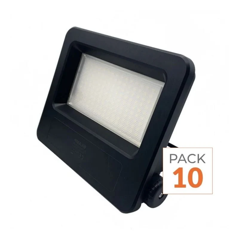 Pack de 10 - Projecteurs LED Extérieur 50W IP65 NOIR