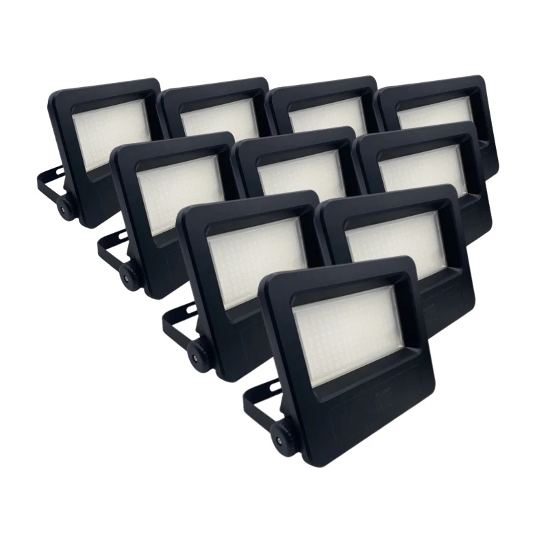 Pack de 10 - Projecteurs LED Extérieur 50W IP65 NOIR