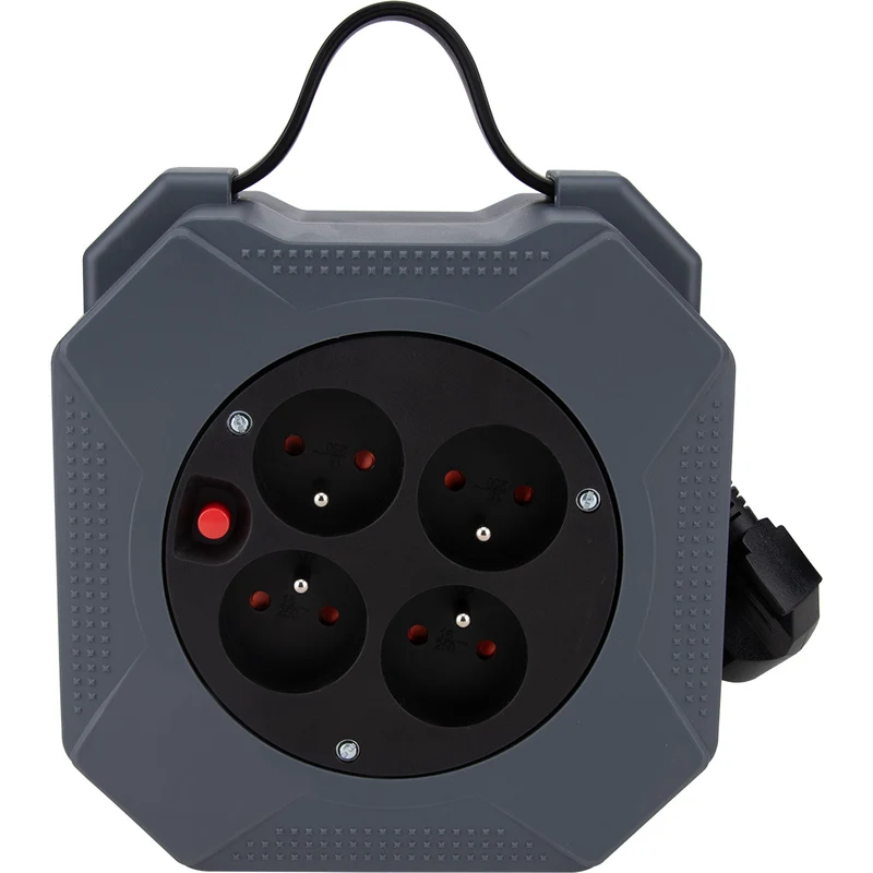 Enrouleur électrique domestique 4x2P+T 16A + coupe-circuit thermique - 10m - Zenitech