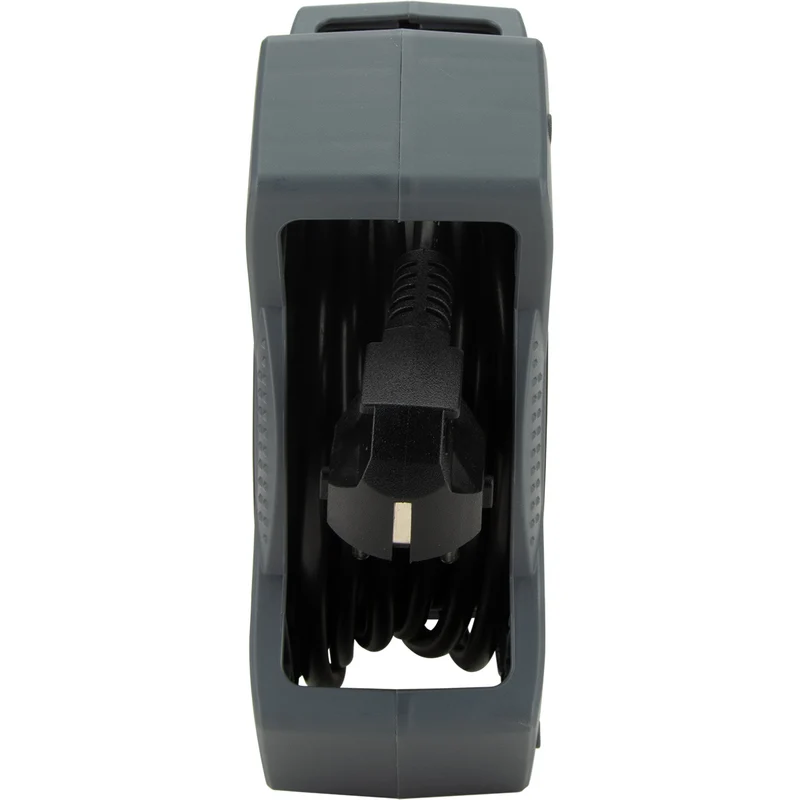 Enrouleur domestique 3/5m 4 prises 2P+T - gris et noir - Zenitech