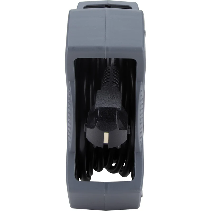 Enrouleur domestique 3/5m 4 prises 2P+T - gris et noir - Zenitech