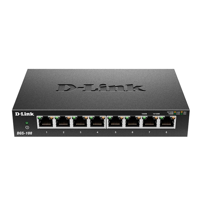 [Certified Refurbished] 8-Port Gigabit Metal Desktop Switch 2 Pack - DGS-108/2PK RE