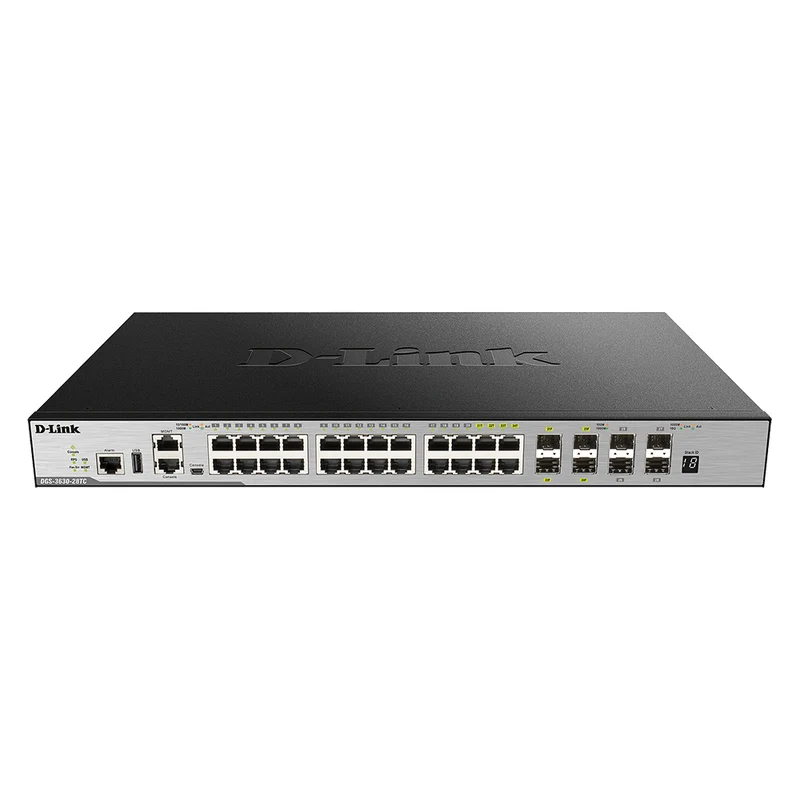 28-Port Layer 3 Stackable Managed Gigabit Switch - DGS-3630-28TC/SI