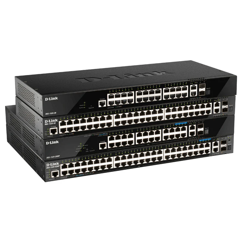 28-Port Layer 3 Stackable Smart Managed Multi-Gig Switch (DGS-1520-28) w/ 2 x SFP + 2 x 10G Ports