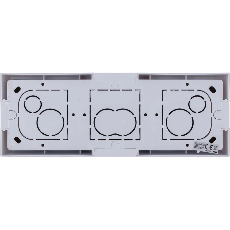 Triple prise Schuko en saillie + plaque de finition - Blanc - Kalya - Zenitech