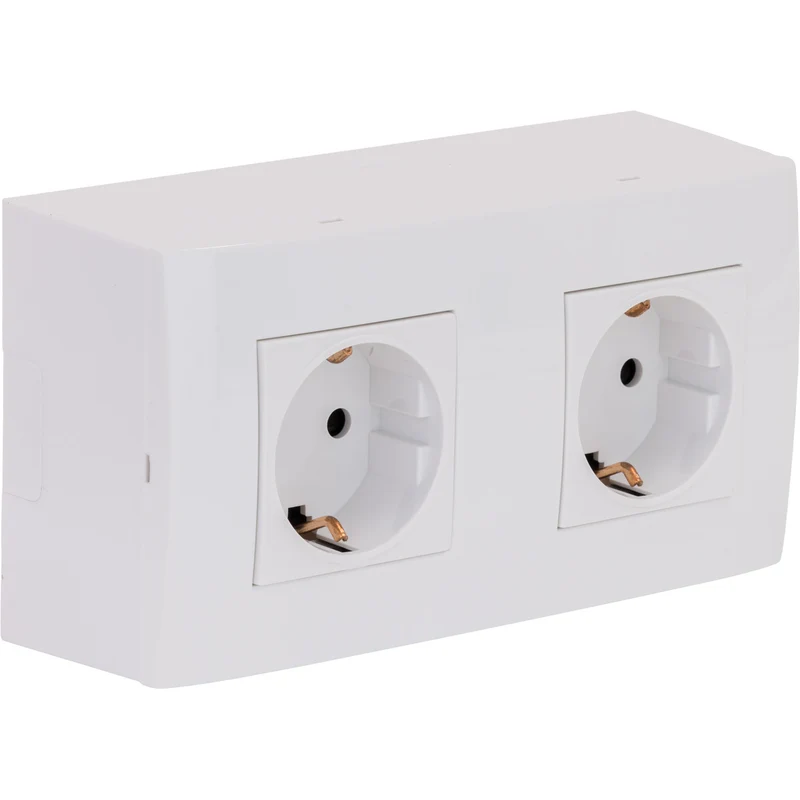 Double ou triple prise Schuko saillie + plaque Kalya - Zenitech