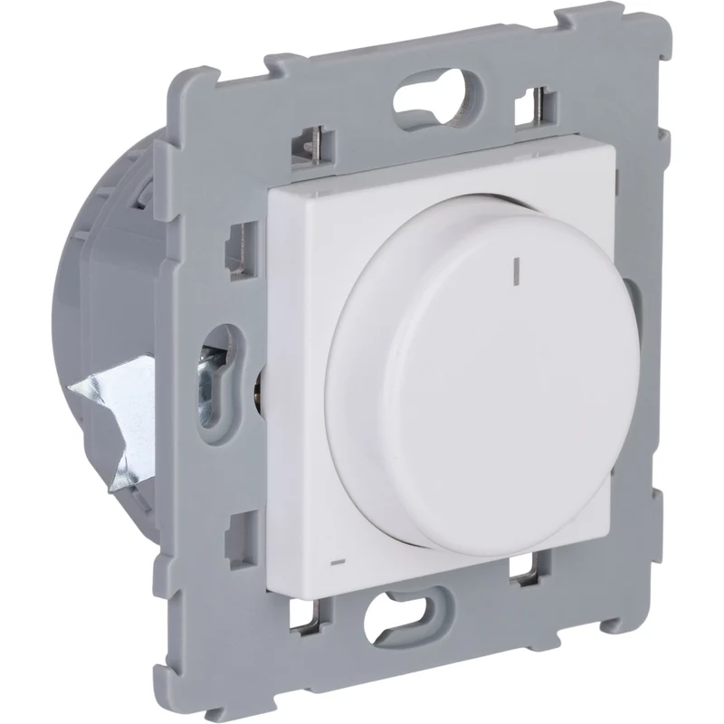 Variateur rotatif encastré Kalya - Blanc et Argent - Zenitech