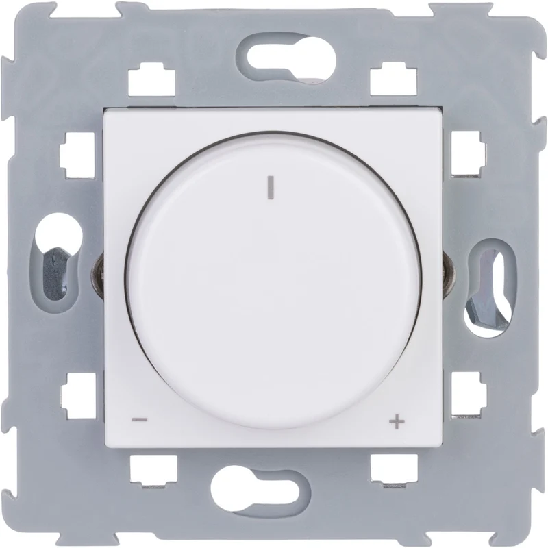 Variateur rotatif encastré Kalya - Blanc et Argent - Zenitech