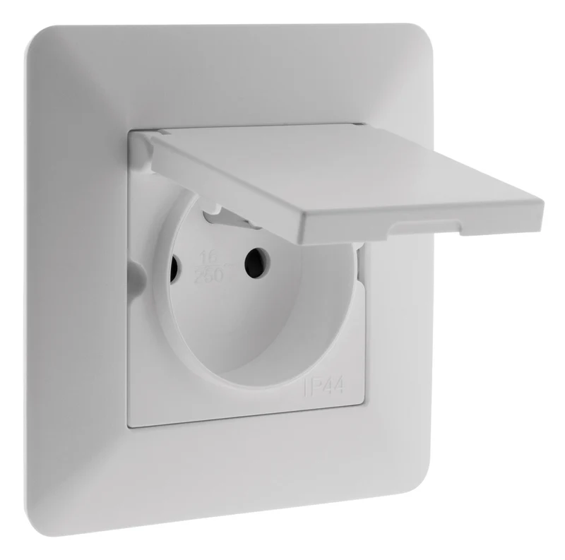 Prise étanche + clapet IP44 2P+T Artezo - Zenitech