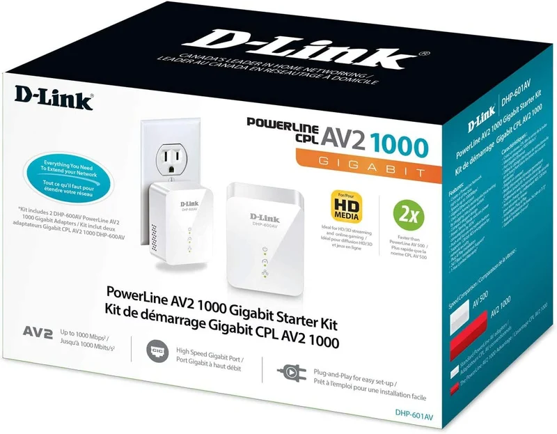 PowerLine AV2 1000 Gigabit Starter Kit - DHP-601AV