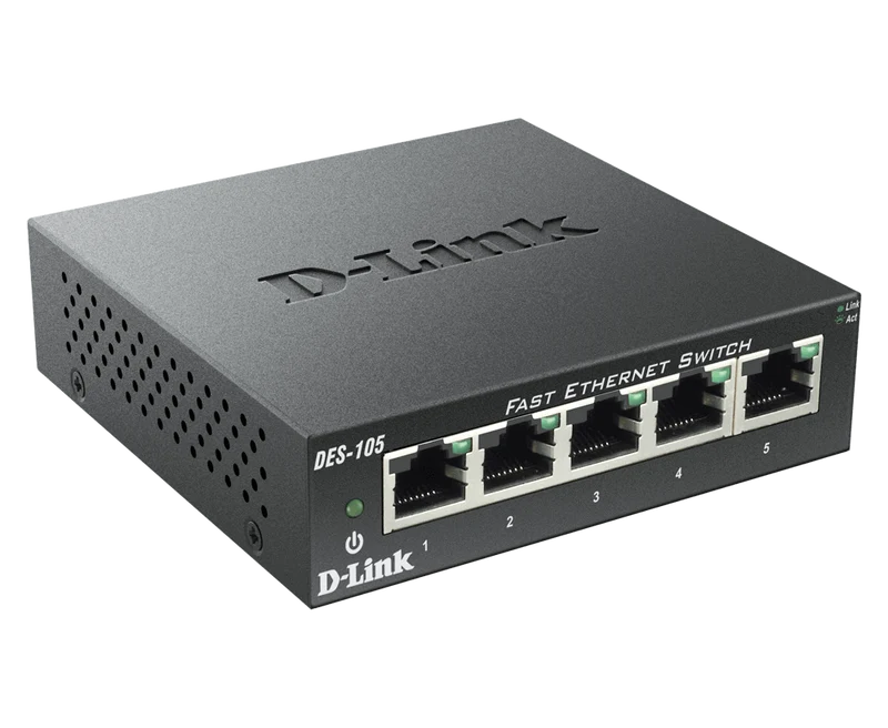 5-Port 10/100 Unmanaged Metal Desktop Switch - DES-105